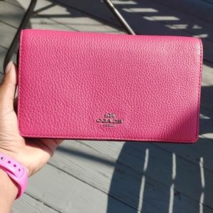 Coach Pink Hayden Foldover Crossbody Clutch